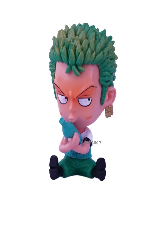 Offo One Piece Anime Zoro Sitting Miniature Action Figure| Lightweight and Attractive Durable Toy Figures for Home Decors Office Desk and Study Table - Image 1
